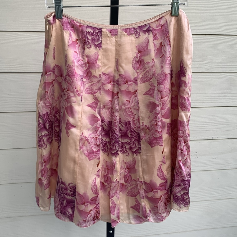 Y2K Ann Taylor vintage silk floral midi feminine fairy skirt 8P - Picture 6 of 7